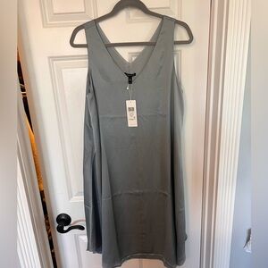 Eileen Fisher Blue Silk V neck dress